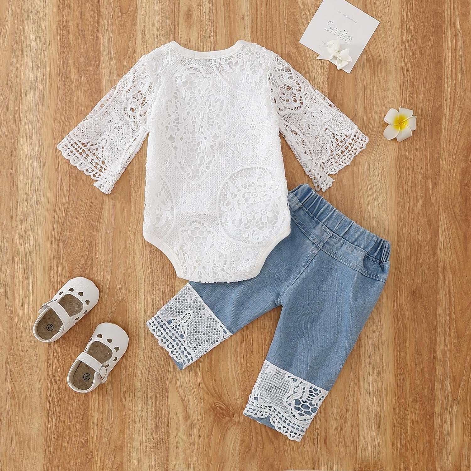Toddler Baby Girl Clothing Set: Romper Top and Jeans Outfit