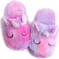 Girls' Unicorn Slippers - Cute, Fluffy, Anti-Slip Indoor Home Footwear for Winter Warmth