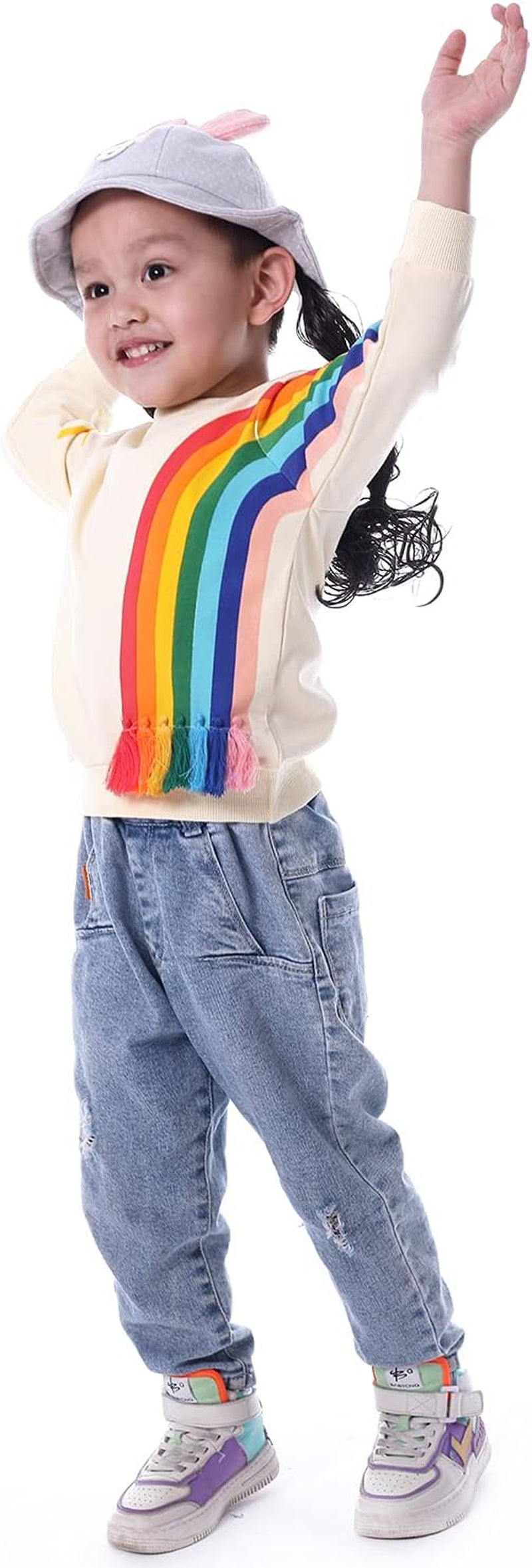 Toddler and Little Girl Crewneck Graphic Sweatshirt, Sizes 18 Months to 6 Years