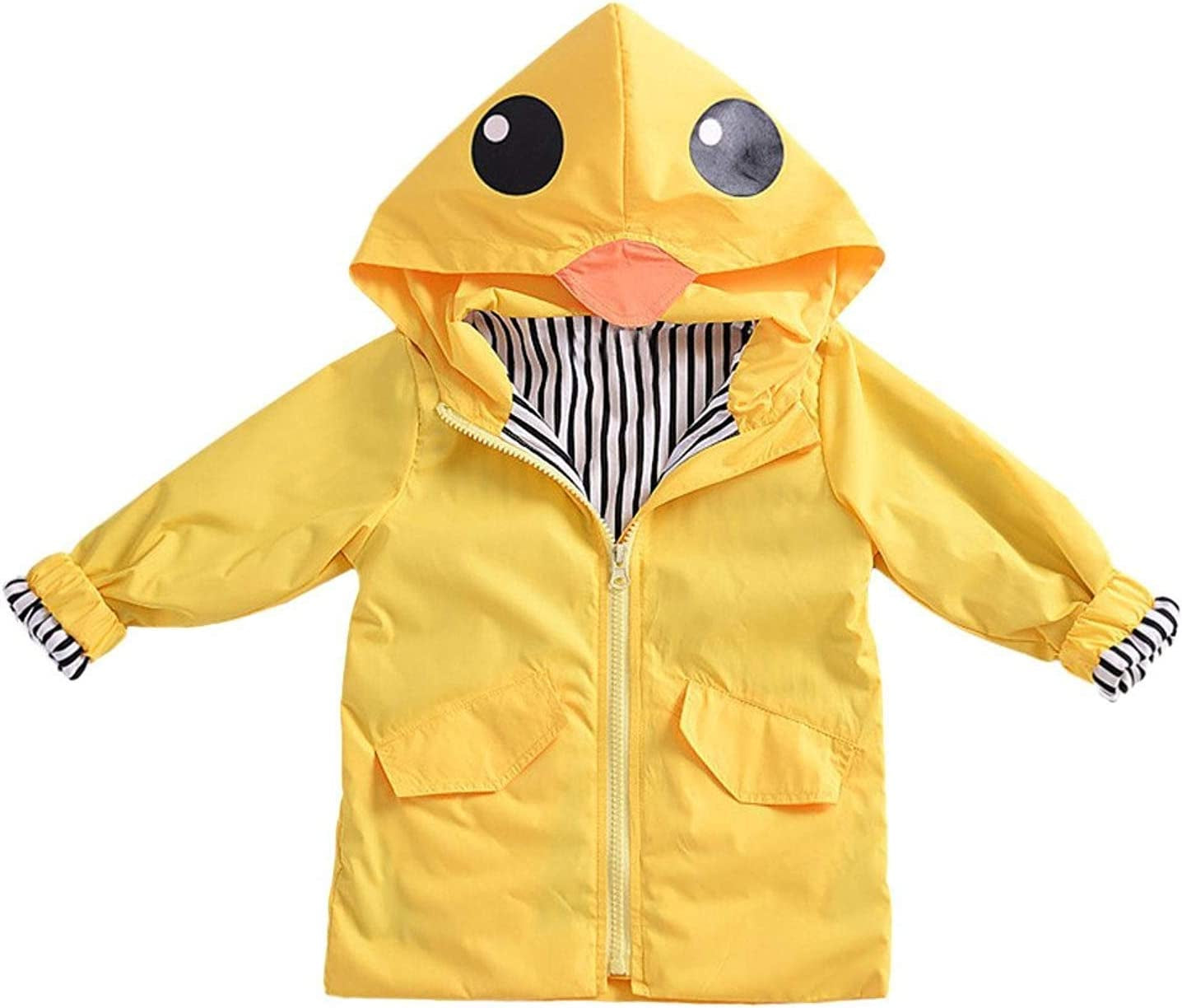 Toddler Cartoon Duck Rain Jacket for Boys and Girls - Cute Animal Hoodie for Fall and Winter School Outfits