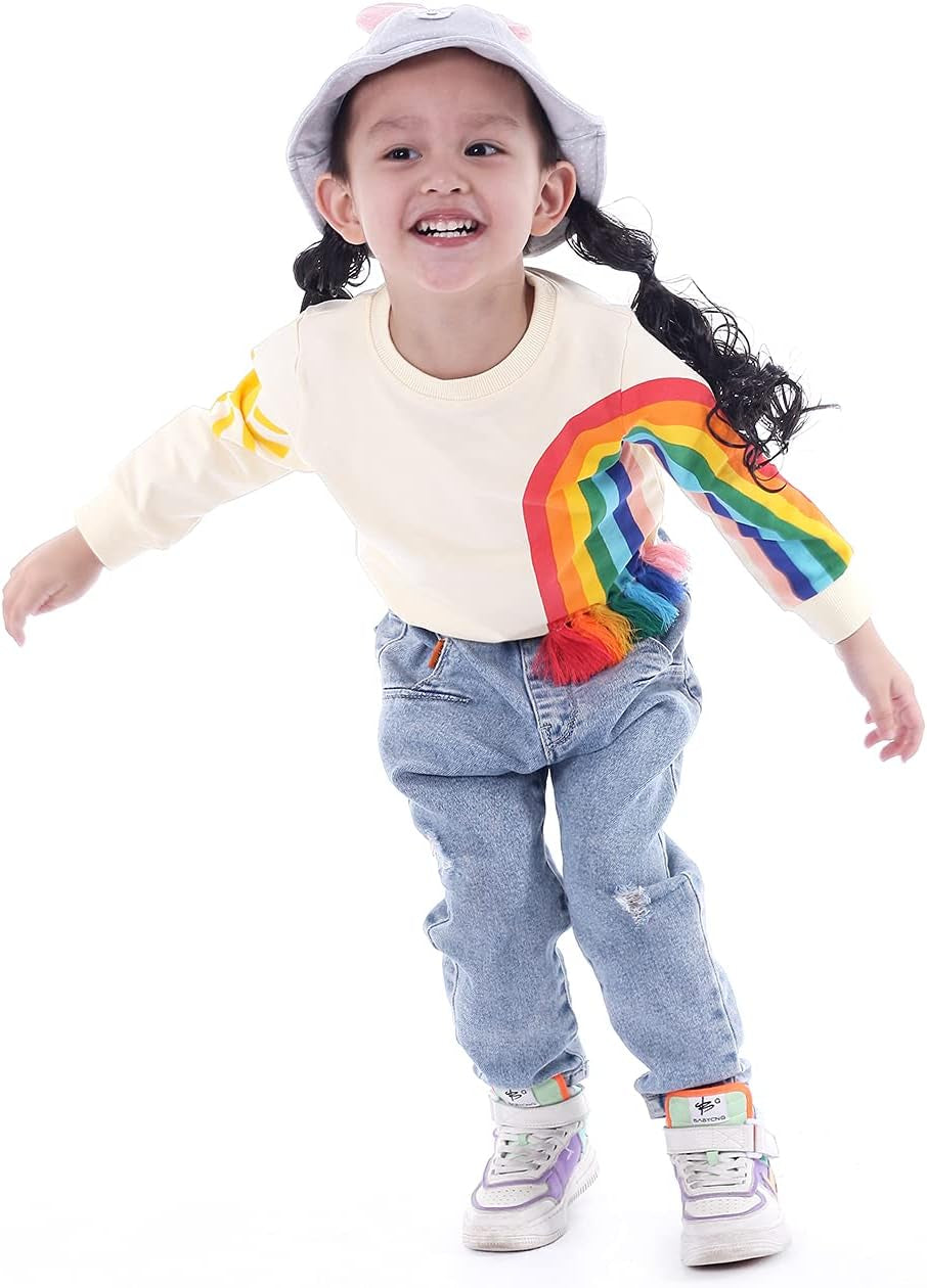 Toddler and Little Girl Crewneck Graphic Sweatshirt, Sizes 18 Months to 6 Years