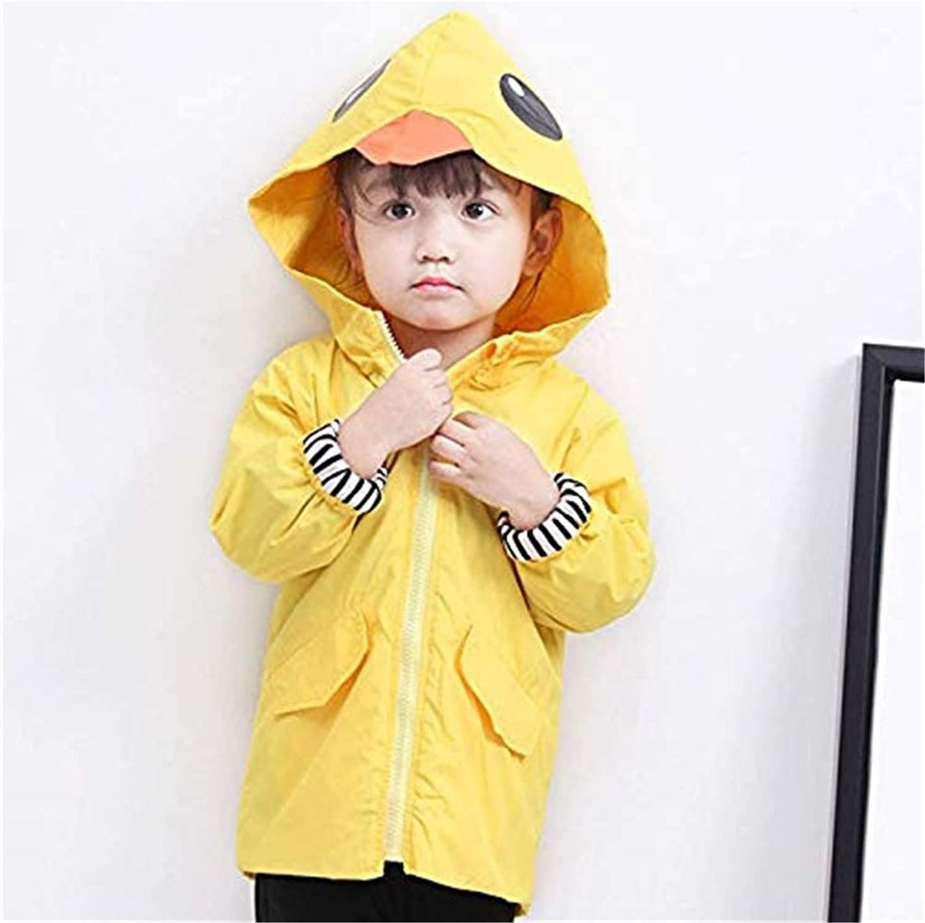 Toddler Cartoon Duck Rain Jacket for Boys and Girls - Cute Animal Hoodie for Fall and Winter School Outfits