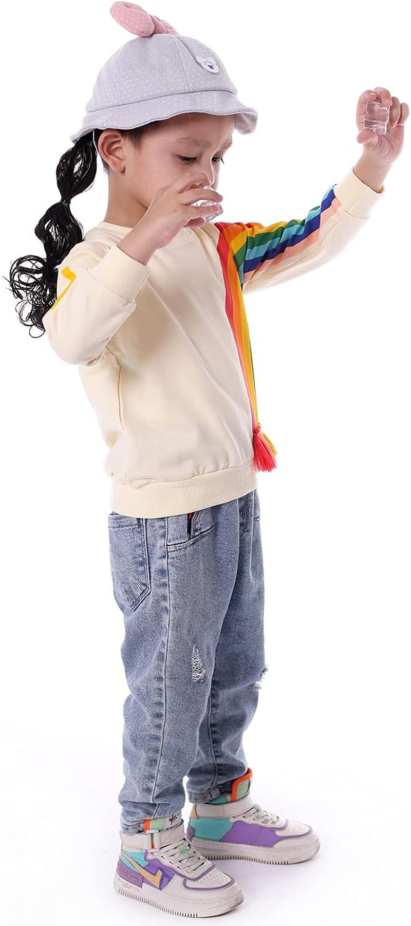 Toddler and Little Girl Crewneck Graphic Sweatshirt, Sizes 18 Months to 6 Years