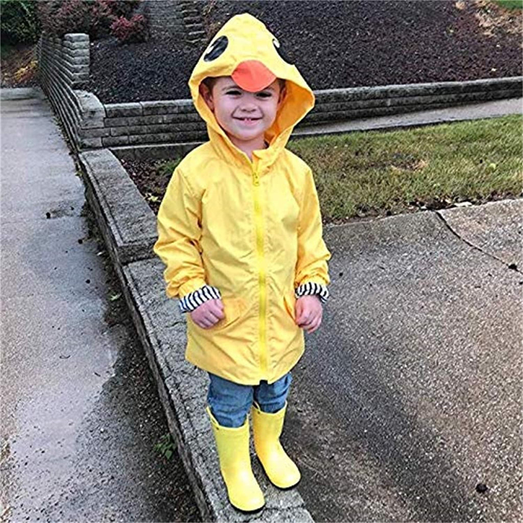 Toddler Cartoon Duck Rain Jacket for Boys and Girls - Cute Animal Hoodie for Fall and Winter School Outfits