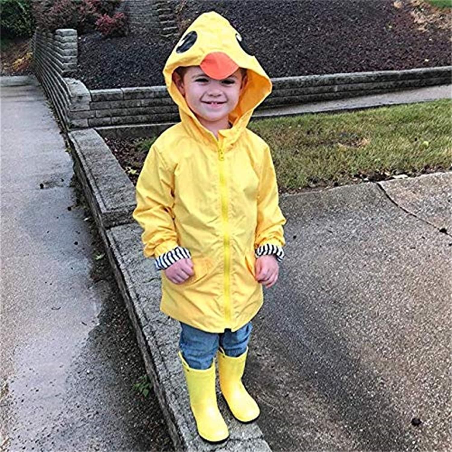 Toddler Cartoon Duck Rain Jacket for Boys and Girls - Cute Animal Hoodie for Fall and Winter School Outfits