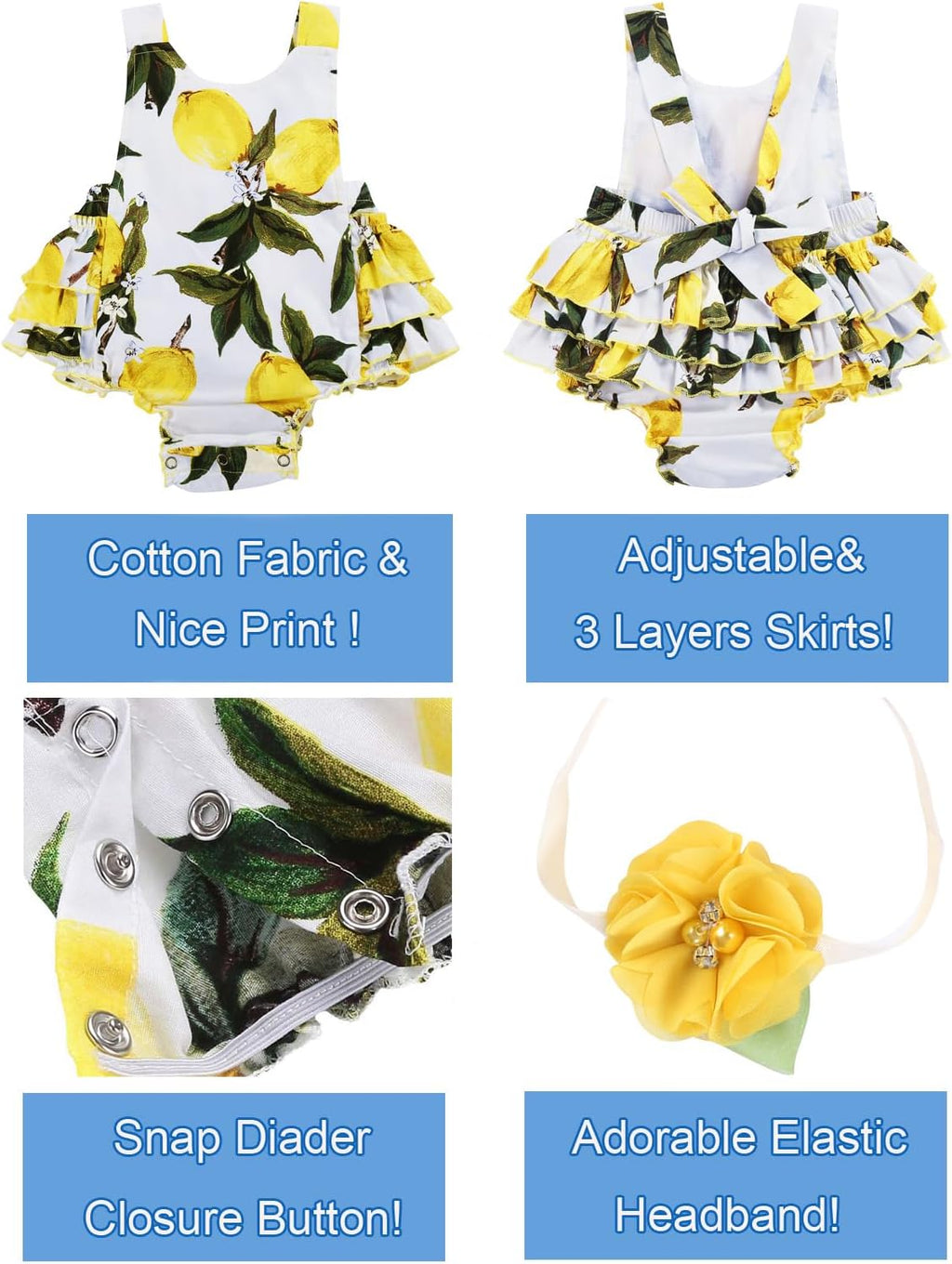 Floral Print Ruffled Romper for Baby Girls - Summer Collection