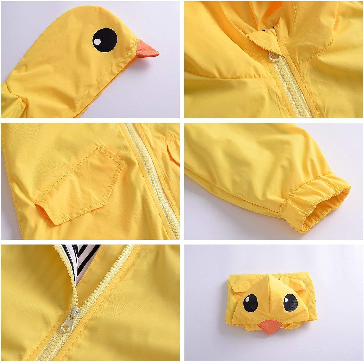 Toddler Cartoon Duck Rain Jacket for Boys and Girls - Cute Animal Hoodie for Fall and Winter School Outfits
