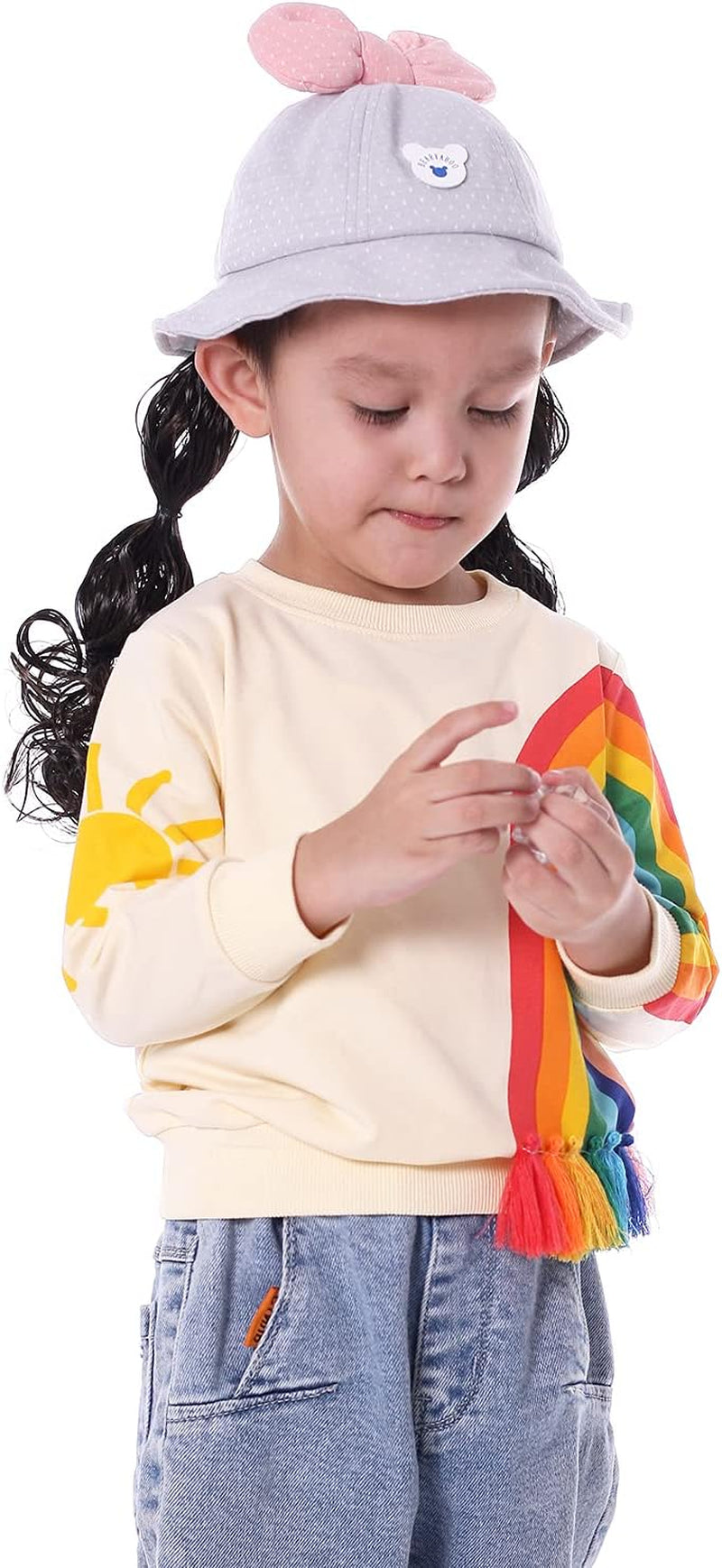 Toddler and Little Girl Crewneck Graphic Sweatshirt, Sizes 18 Months to 6 Years