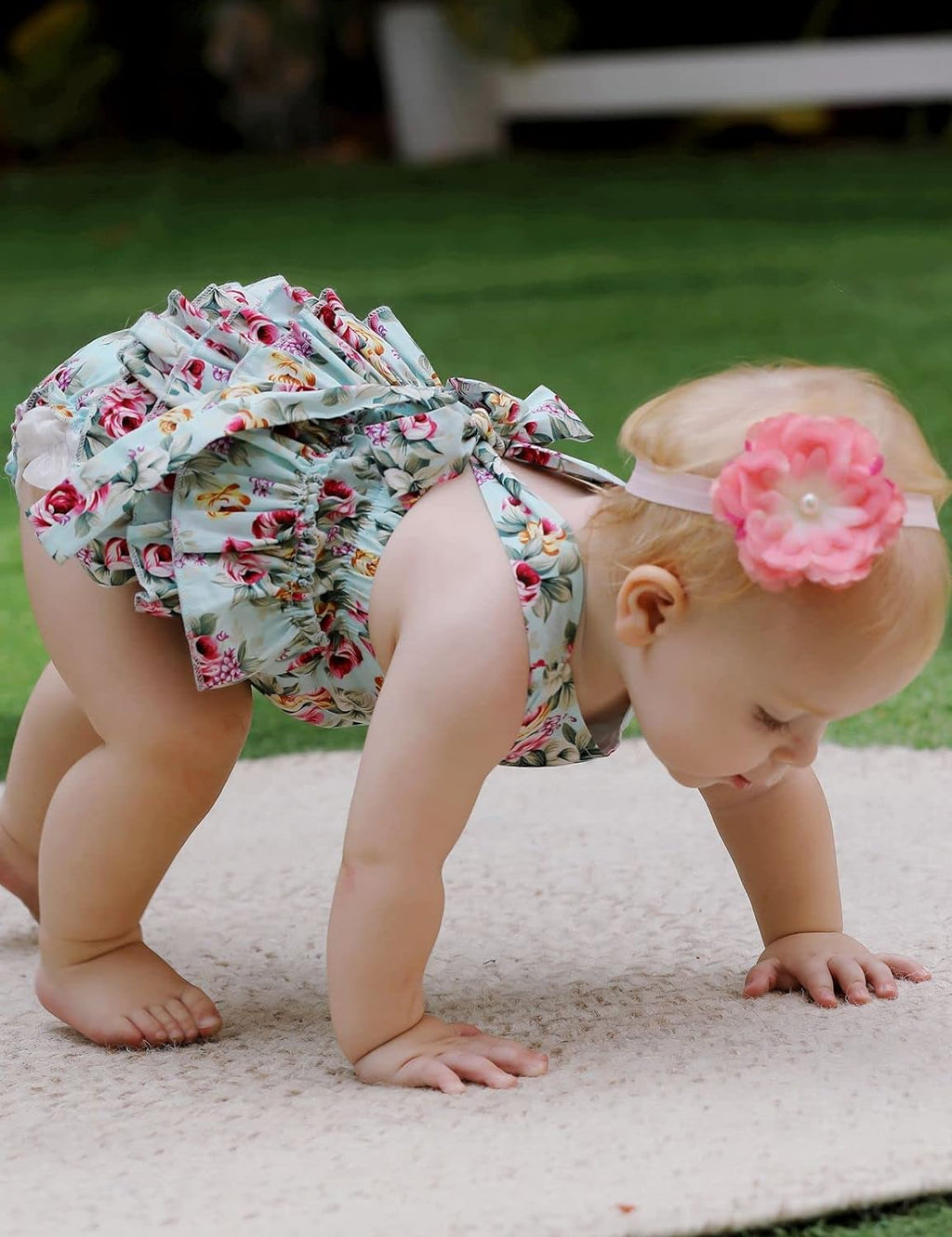 Floral Print Ruffled Romper for Baby Girls - Summer Collection