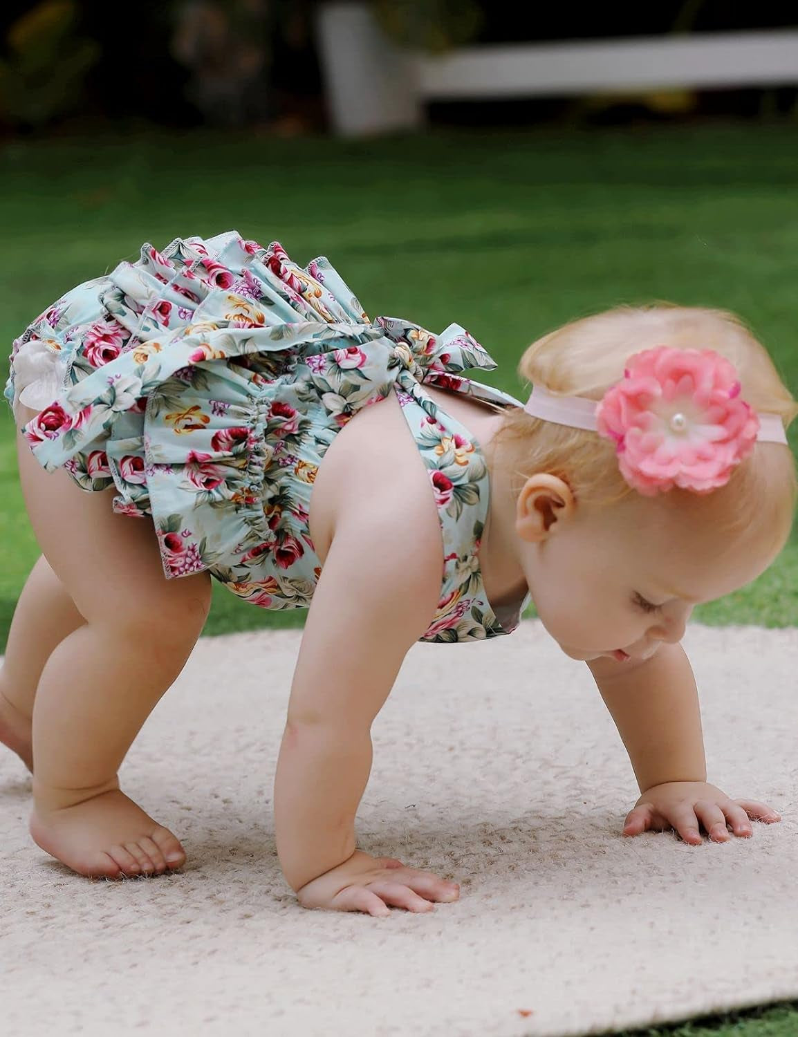Floral Print Ruffled Romper for Baby Girls - Summer Collection