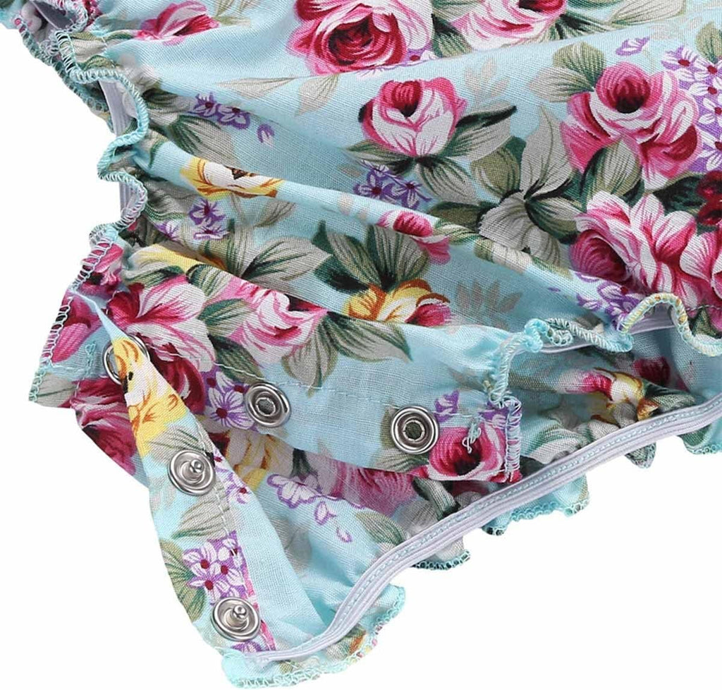 Floral Print Ruffled Romper for Baby Girls - Summer Collection