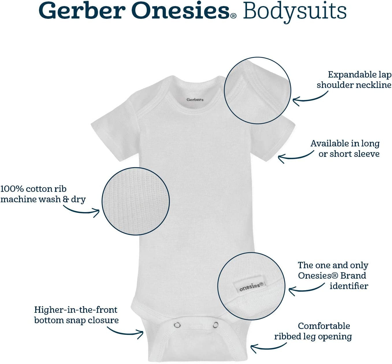 Unisex Baby Long Sleeve Bodysuits - 6-Pack