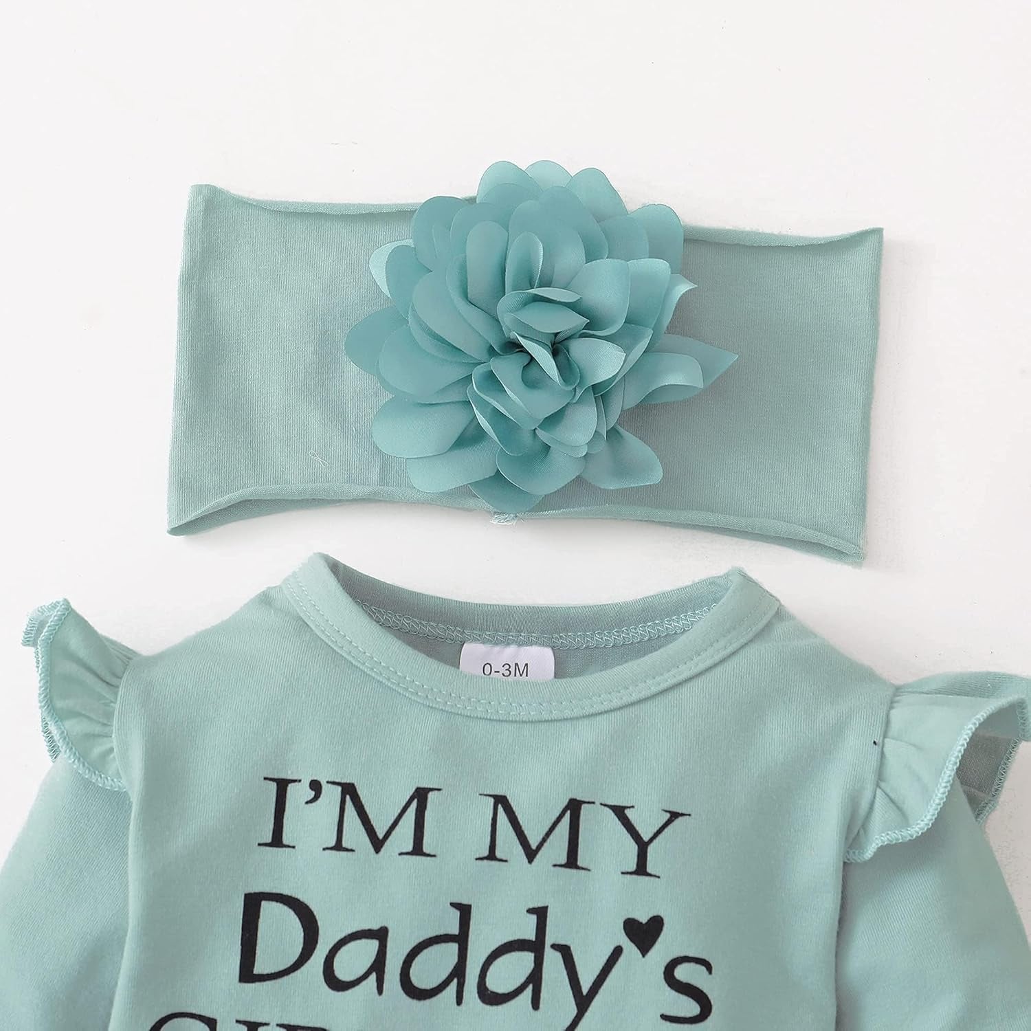Infant Baby Girl Floral Ruffle Romper and Pants Set - 4-Piece Toddler Outfit