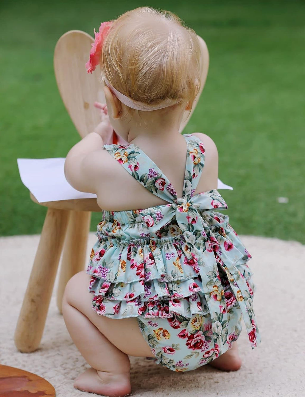 Floral Print Ruffled Romper for Baby Girls - Summer Collection