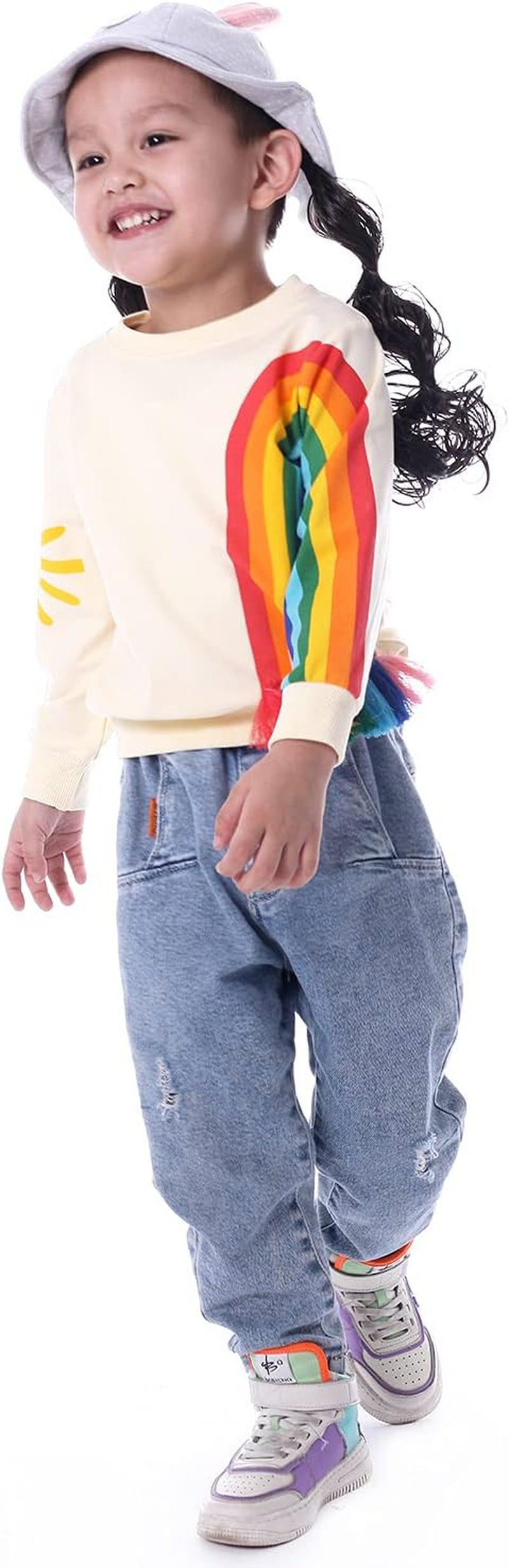 Toddler and Little Girl Crewneck Graphic Sweatshirt, Sizes 18 Months to 6 Years