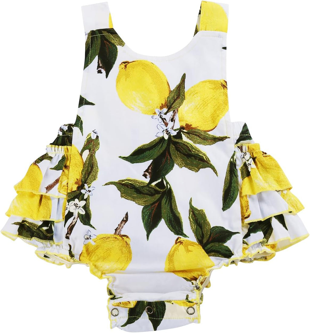 Floral Print Ruffled Romper for Baby Girls - Summer Collection